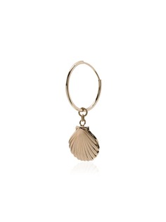 Loren Stewart Gold hoop shell charm earring