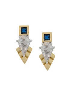 V Jewellery серьги-гвоздики Thea с кристаллами