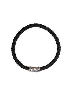John Hardy Silver Classic Chain Round Woven Leather Bracelet