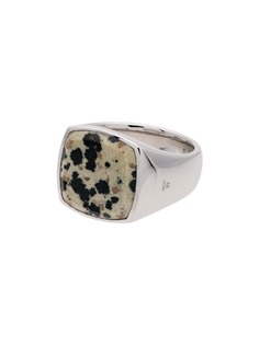 Tom Wood Cushion leopard jasper sterling silver signet ring