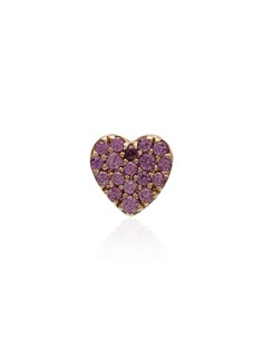 Loquet pink and gold sapphire heart earring