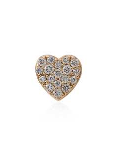 Loquet серьга-гвоздик в форме сердца с бриллиантами