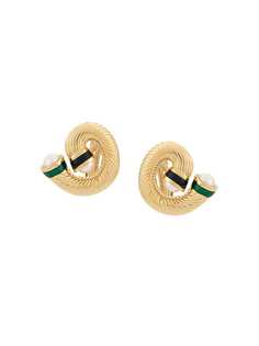 Givenchy Pre-Owned 1980s Vintage Givenchy 18kt Gold Plated Faux Pearl Clip-On Earrings