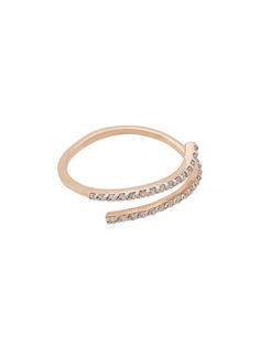 Kismet By Milka 14kt rose gold 2 Diamond Rows pinky ring