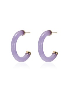 Loren Stewart Purple jade hoop earrings