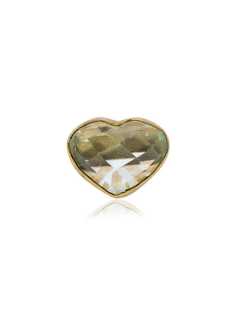 Jessie Western 18k yellow gold aquamarine heart stud earring