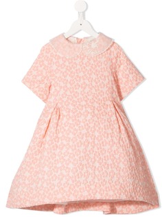 Fendi Kids жаккардовое платье с цветочной вышивкой
