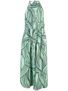 Tibi комбинезон с вырезом халтер и принтом