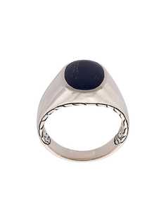 John Hardy Silver and Lapis Lazuli Classic Chain Signet Ring