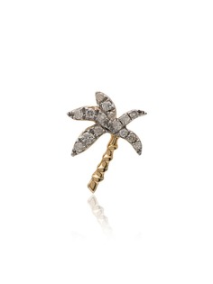 Yvonne Léon metallic palm tree 18K gold diamond earring