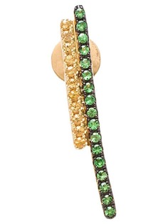 Asherali Knopfer tsavorite and sapphire bar earring