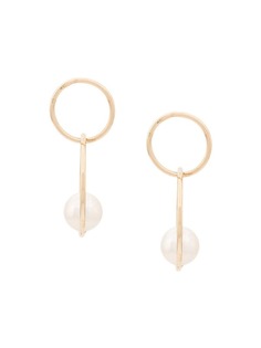 Zoë Chicco 14kt yellow gold double circle pearl earrings