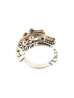 John Hardy 18kt yellow gold and sterling silver Legends Naga sapphire ring