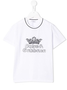 Dolce & Gabbana Kids футболка с логотипом Crown