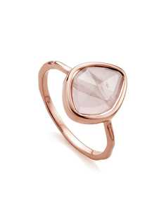 Monica Vinader кольцо Siren с розовым кварцем
