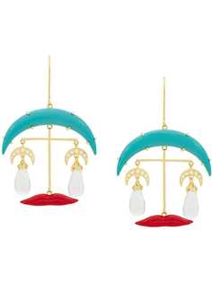 Eshvi серьги с подвеской-полумесяцем