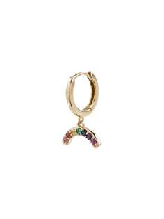 Andrea Fohrman Yellow Gold Rainbow sapphire hoop single earring