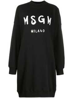MSGM платье-толстовка с логотипом