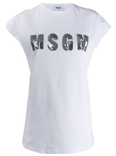 MSGM футболка с логотипом из пайеток