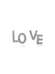 Rosa De La Cruz White gold and diamond Love studs