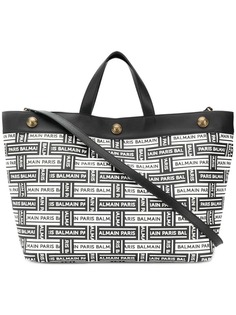 Balmain сумка-тоут со сплошным принтом с логотипами