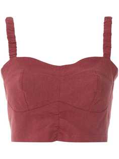 Framed Linen cropped top