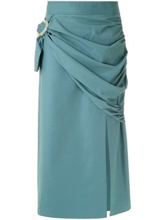 Framed midi buckle skirt