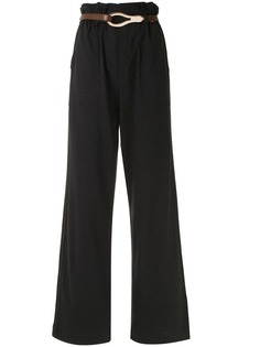 Framed wide leg trousers