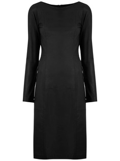 Clé leather midi pencil dress