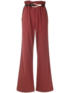 Framed Linen wide leg trousers