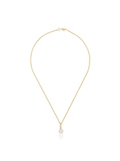 Loren Stewart yellow gold pearl drop and diamond necklace