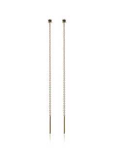 Lizzie Mandler Fine Jewelry 18k yellow gold Floating Threads black diamond earrings