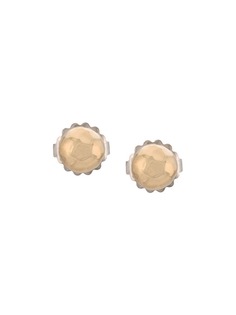 John Hardy 18kt yellow gold and sterling silver Classic Chain hammered studs