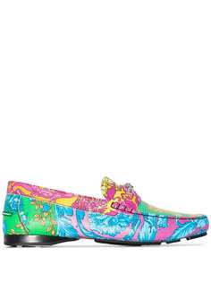 Versace Baroque print loafers