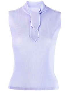 Pleats Please By Issey Miyake pleated ascot tank top