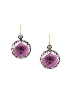 Larkspur & Hawk small Olivia Magenta Button earrings