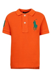 Оранжевое поло с цифрой Polo Ralph Lauren Kids