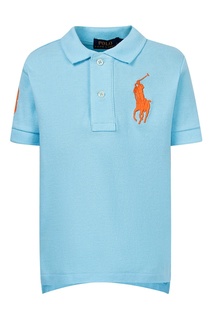 Голубое поло с цифрой Polo Ralph Lauren Kids