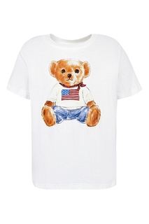 Белая футболка с изображением медведя Ralph Lauren Kids