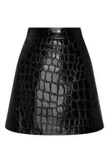 Мини-юбка из искусственной крокодиловой кожи Miu Miu
