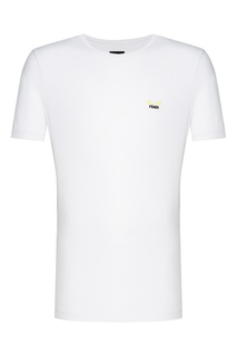 Хлопковая футболка белого цвета с логотипом Fendi