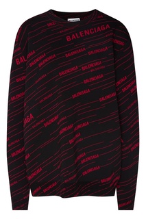 Красно-черный джемпер с логотипами Balenciaga