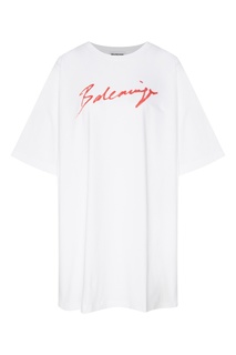 Футболка с красным логотипом Balenciaga