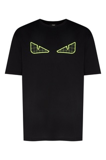 Черная футболка с рисунком Fendi