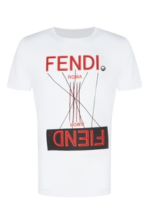 Белая футболка из коллекции «Roma-Amor» с принтом Fendi