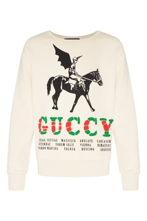 Свитшот цвета экрю с рисунком Gucci
