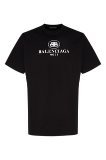 Черная футболка с логотипом Balenciaga Man
