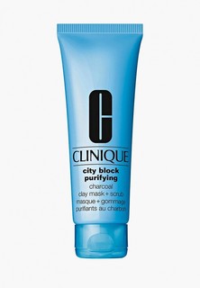 Маска для лица Clinique для глубокого очищения кожи City Block Purifying Charcoal Clay Mask + Scrub