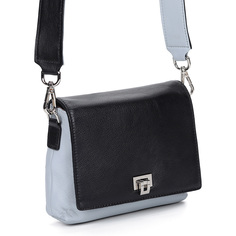 Черно-голубая сумка из кожи через плечо Respect