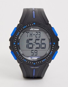 Мужские черно-синие часы Challenger fitness - Черный